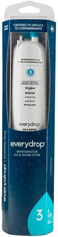 Everydrop by Whirlpool Ice and Water Refrigerator Filter 3, EDR3RXD1, Single-Pack, Aqua