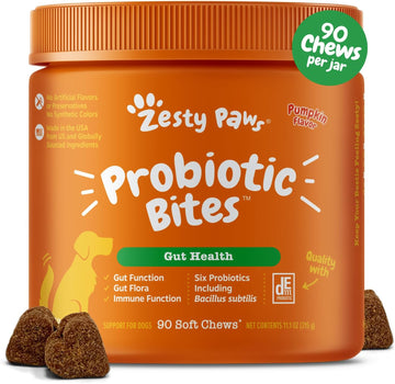 Zesty Paws Probiotic Bites Soft Chews for Dogs, 90 counts