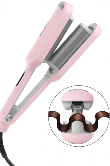 Curling Iron Hair Crimper Waver - TYMO ROVY ,Beach Waves in pink