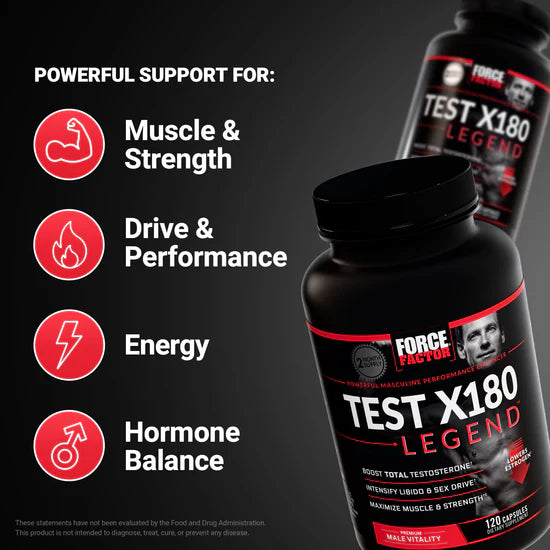 Force Factor Test X180 Legend  Muscle Strength Capsules 120ct