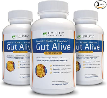 Gut Alive Ultra Strength Capsules by Holistic Health Labs  (pack of 3)