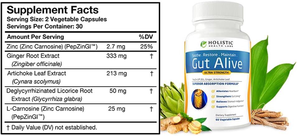 Gut Alive Ultra Strength Capsules by Holistic Health Labs  (pack of 3)