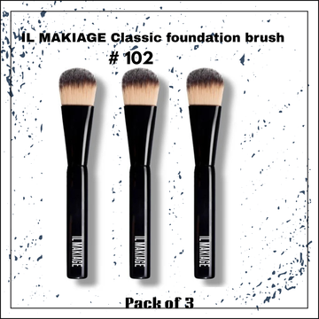 IL MAKIAGE Classic foundation brush # 102 pack of 3