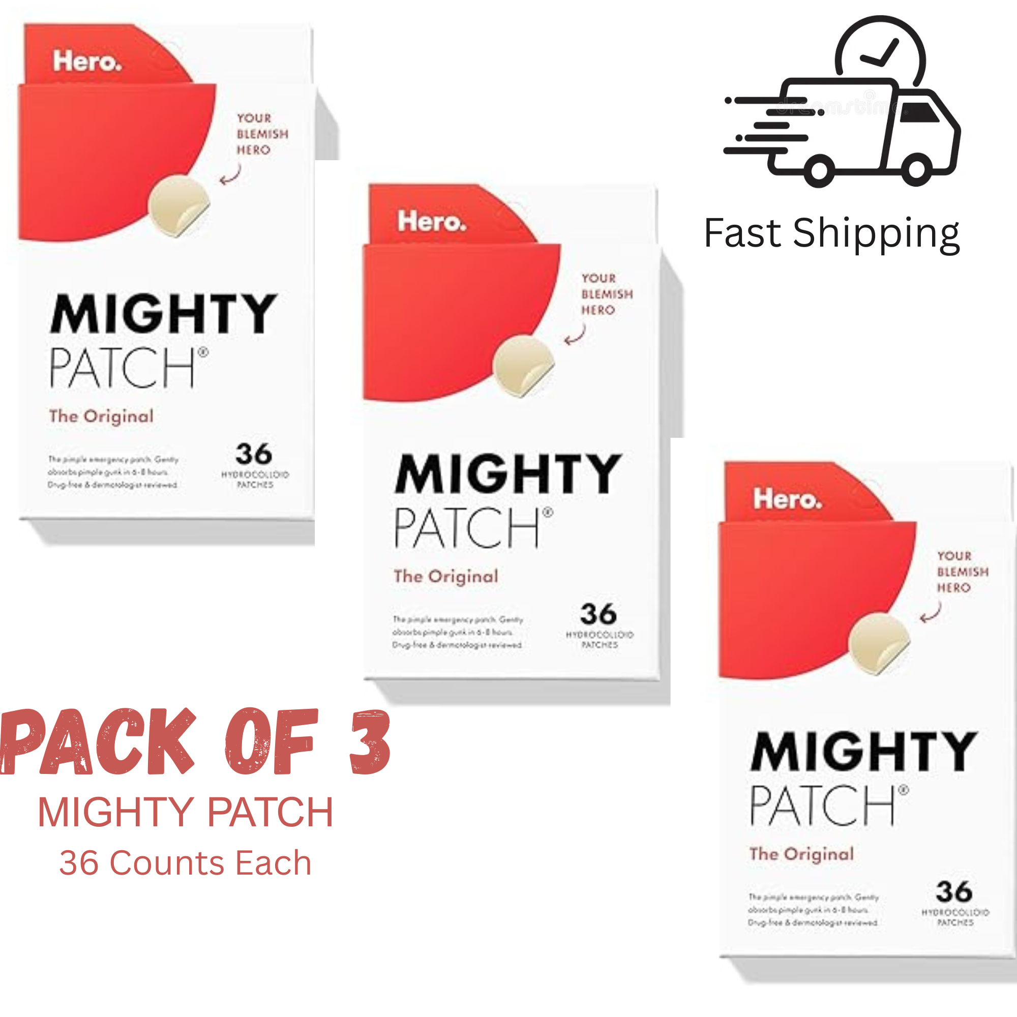Mighty Patch™ Original patch from Hero Cosmetics  36 counts (pack of 3)
