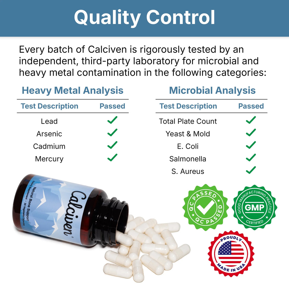 CALCIVEN Natural bone support dietary supplement 30 capsules