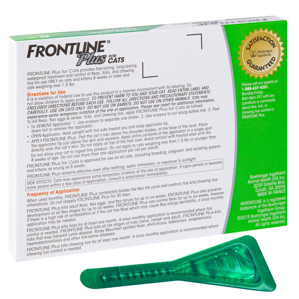 Frontline Plus for cats  Flea Control Treatment