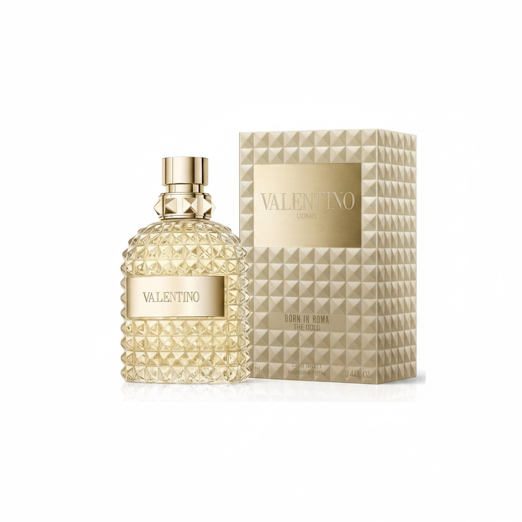 Valentino Uomo Born in Roma The Bold Eau de Toilette bottle and box on white background