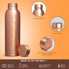 PURE Handmade Hammered Finish Water Bottle 34 oz/1000ml