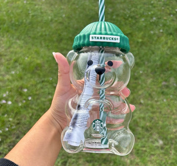 Starbucks Barista Bear Cup Limited Edition Glass Cup