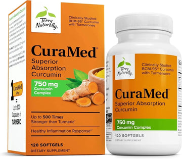 Terry Naturally CuraMed 750 mg -  Supplement for Brain & Heart Health Support - 120 counts